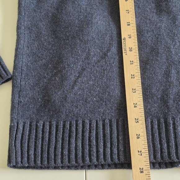 Black Brown 1826 Wool Blend Sweater XL Mens Navy Full Zip Mock Neck LS Pockets - Picture 8 of 13